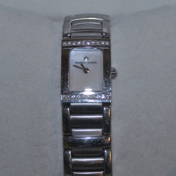 Maurice Lacroix Miros Quartz Swiss Diamond MOP Watch w Case Xtra Link Rtl $2175 - Picture 4 of 11
